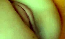 Playful brunette girlfriend masturbates on bed