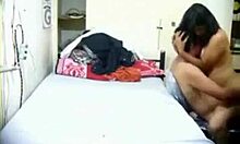 a brunette amateur rides with her partner in socks