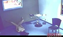 Bitch Caught Masturbating on Bar Floor