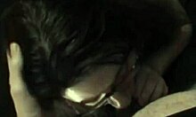 Nerdy babe passionately sucks thick cock with joy