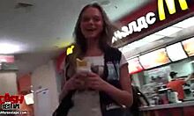 adventurous 18 yo blonde explores deep woods with masturbation and blowjob