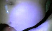 chubby amateur gets cumshot all over shaved body