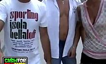 Yo, ripped jock getting a hot blowjob from gorgeous babe! 🔥