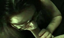 Nerdy babe passionately sucks thick cock with joy