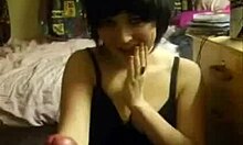 Emo teen ex-girlfriend sucks new boyfriend's cock