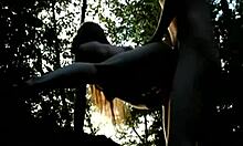 Daring gal getting harshly fucked in the woods with blowjob and outdoor sex