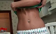 adventurous 18 yo blonde explores deep woods with masturbation and blowjob