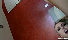 watch my first porno where im tearing up my shaved pussy with dildo