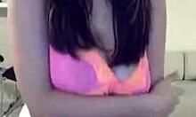 tanned brunette dancing solo on stage