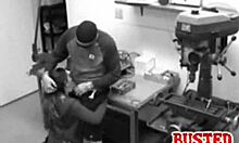 foxy slut takes cock deep in tight pink hole at work