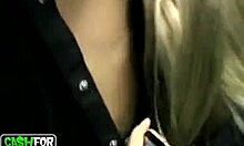 Hottie Sucks Off Hairy Bloke On Her Knees!