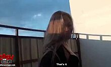 Cutie In Extremely Short Black Dress Displays Her Pussy