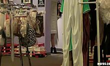 Hey, watch this black-haired gal bang a stranger in the dressing room!