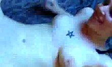 Bimbo With Chest Tat Sucks Boyfriend's Fingers