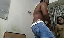 Indian hottie gobbles her man's pecker in this homemade blowjob vid