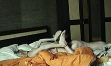 amorous babe riding hard on bed 😈