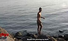 i watched my petite girlfriend cum on the beach