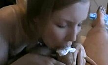 talented blond plays with lover's dick 😏