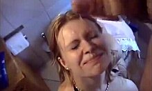 i'm getting my big tits sucked and pussy fucked in the toilet