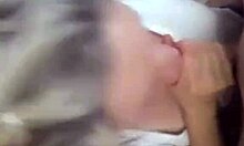 Alluring blonde hottie munches a hard fat schlong in pov