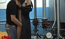 Dark-haired schoolgirl gets rammed in doggystyle.