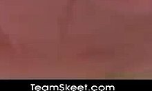 Sultry skank receives oral and facial from big fat cock