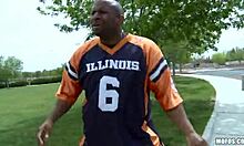 Innocent girl explores twisted desires with ebony stud in wild encounter.