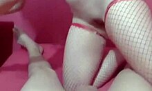 hey, bodacious babe in stockings sucks wang on webcam