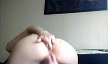 uhh beautiful doll moaning loud in bedroom with toy