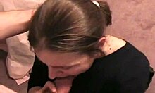 Gal With Ponytail Sucks Large Cock
