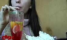 Slutty girlfriend performs intense oral on boyfriend until cum in mouth