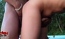 cuddly exgf making out with her new tanned boyfriend