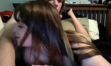 This sweet teen 18+ takes a hard meat stuffing in her shaved snatch on webcam.