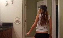 Gorgeous girl dances in just her hat