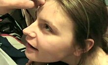 Gal With Ponytail Sucks Large Cock