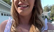 Vixen with pretty eyes shows off her perky breasts in POV