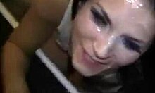 Skilled hottie keeps eyes shut during oral action