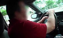 Breathtaking blonde cutie jacks off partner during wild car ride for ultimate thrill