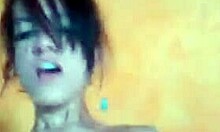 shaved tight brunette gets pounded deep in homemade pov.