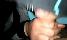 Amateur ebony cutie sucks dick in the car and swallows cum