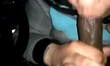 Amateur ebony cutie sucks dick in the car and swallows cum