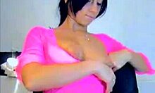 girl in white stockings masturbates her pussy on webcam