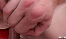 Red-haired inked bimbo takes a hard pounding from behind in POV tattooed scene