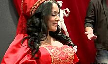 Hot Latina Brunette Indulges in Interracial Big Black Cock