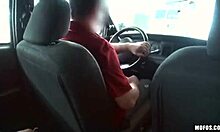 Breathtaking blonde cutie jacks off partner during wild car ride for ultimate thrill