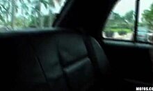 Breathtaking blonde cutie jacks off partner during wild car ride for ultimate thrill