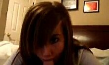 in this homemade scene, a cute teen 18+ girlfriend masterfully sucks cock