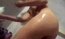 Perky Latina showers and shows curves
