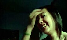 Asian Brunette Sucks Her Friend's Balls in Pov View