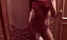 Barely legal brunette teen masturbates fingering her shaved pussy in homemade mirror setup all day